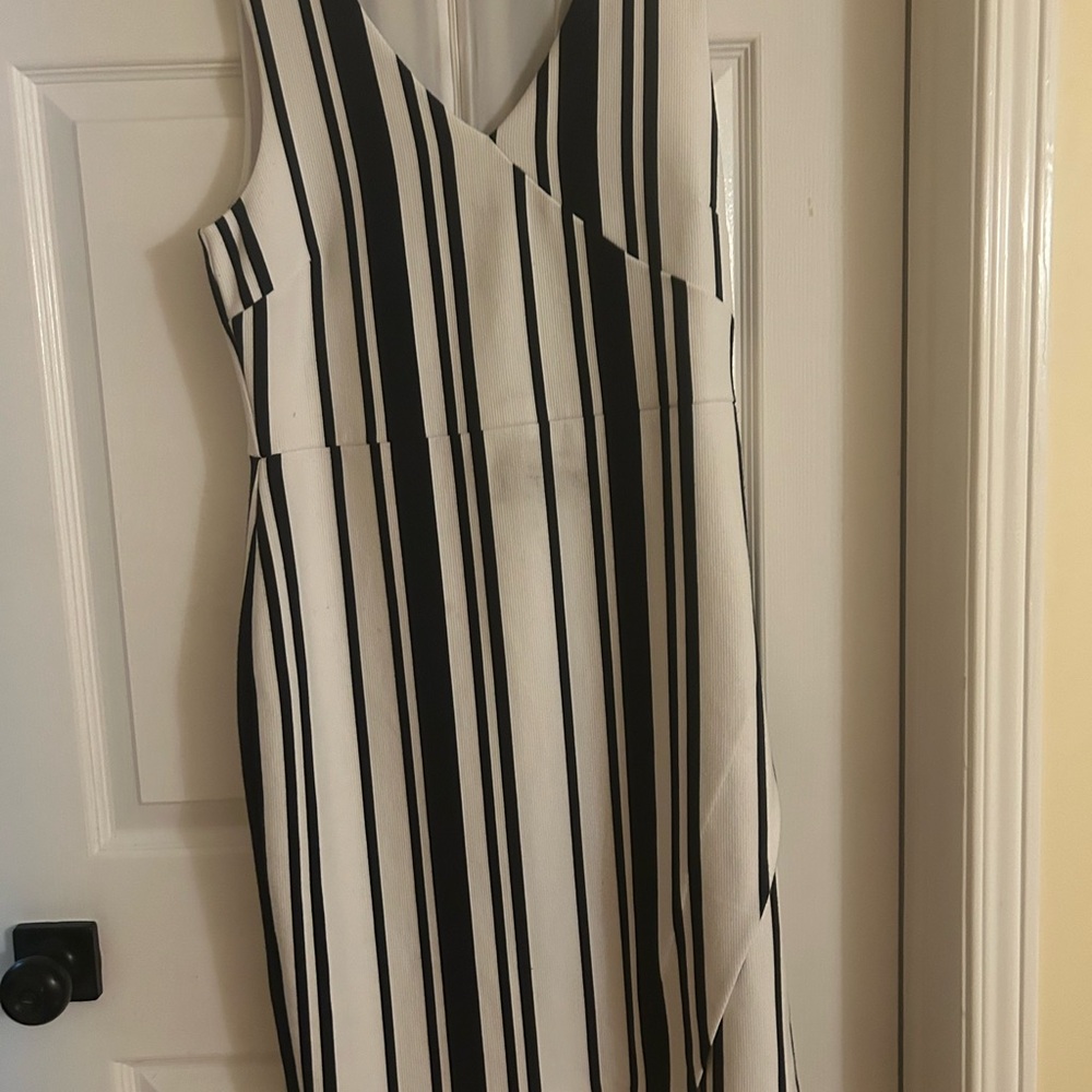 Banana Republic Black and White Asymmetrical Dress